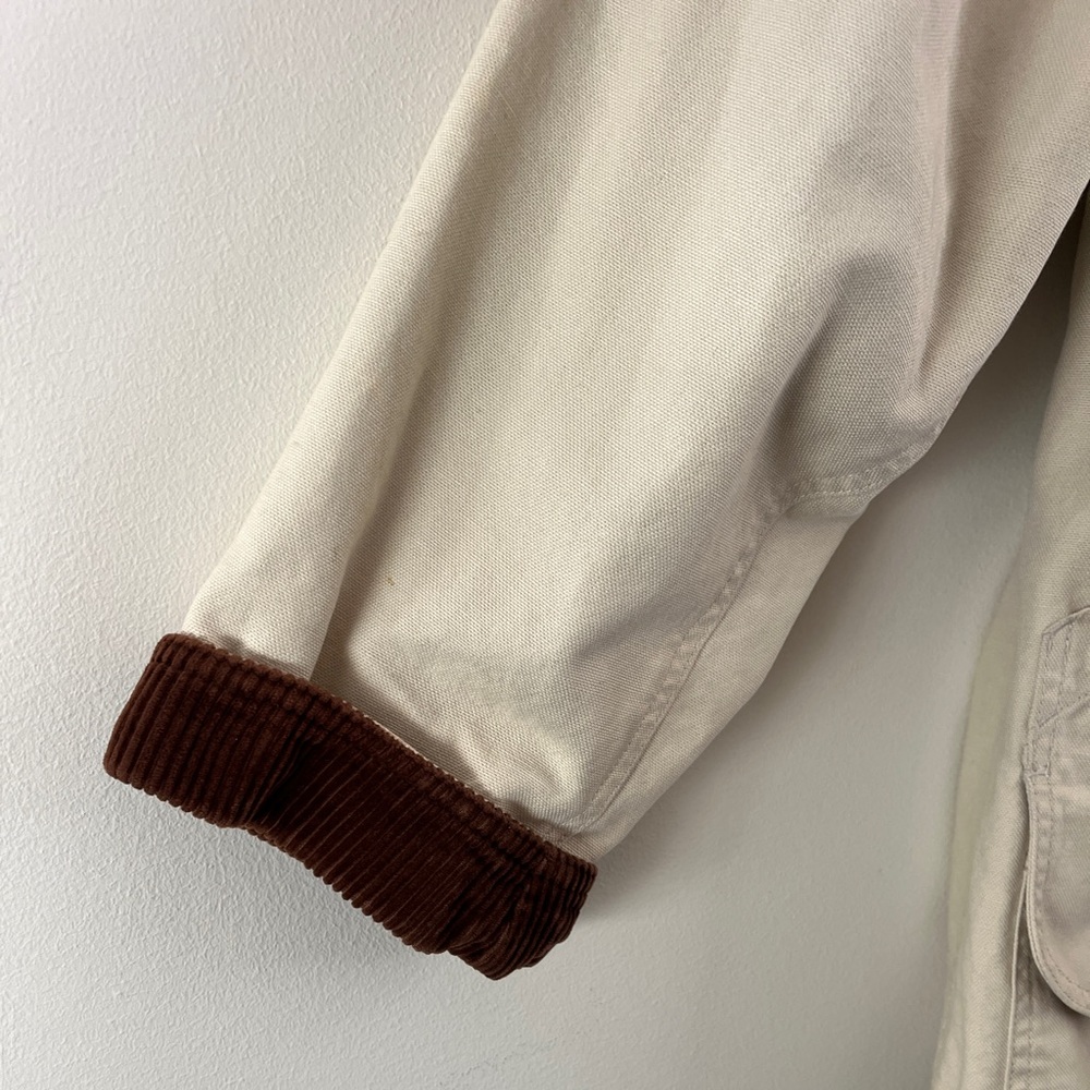 Lands End Vintage Beige Canvas Corduroy Trim Barn Jacket | Size Large - Picture 8 of 11